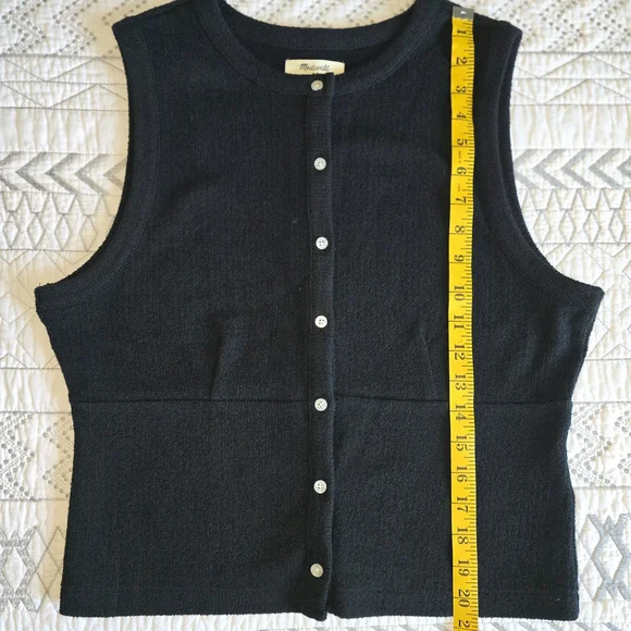 Madewell Black Sleeveless Button-Up Top - Picture 3 of 5